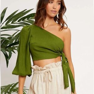 SOLD - One Sleeve Shoulder Blouse